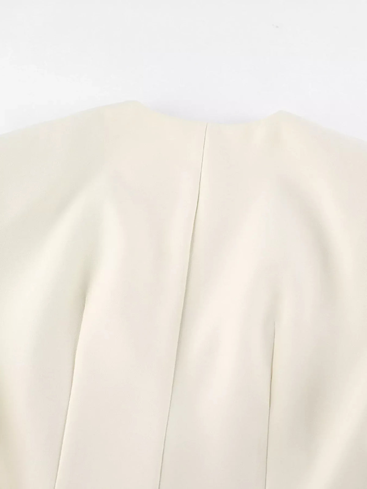 V-Neck Button-Up Blazer with Structured Shoulders