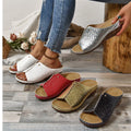 Crocodile-Embossed Wedge Sandals