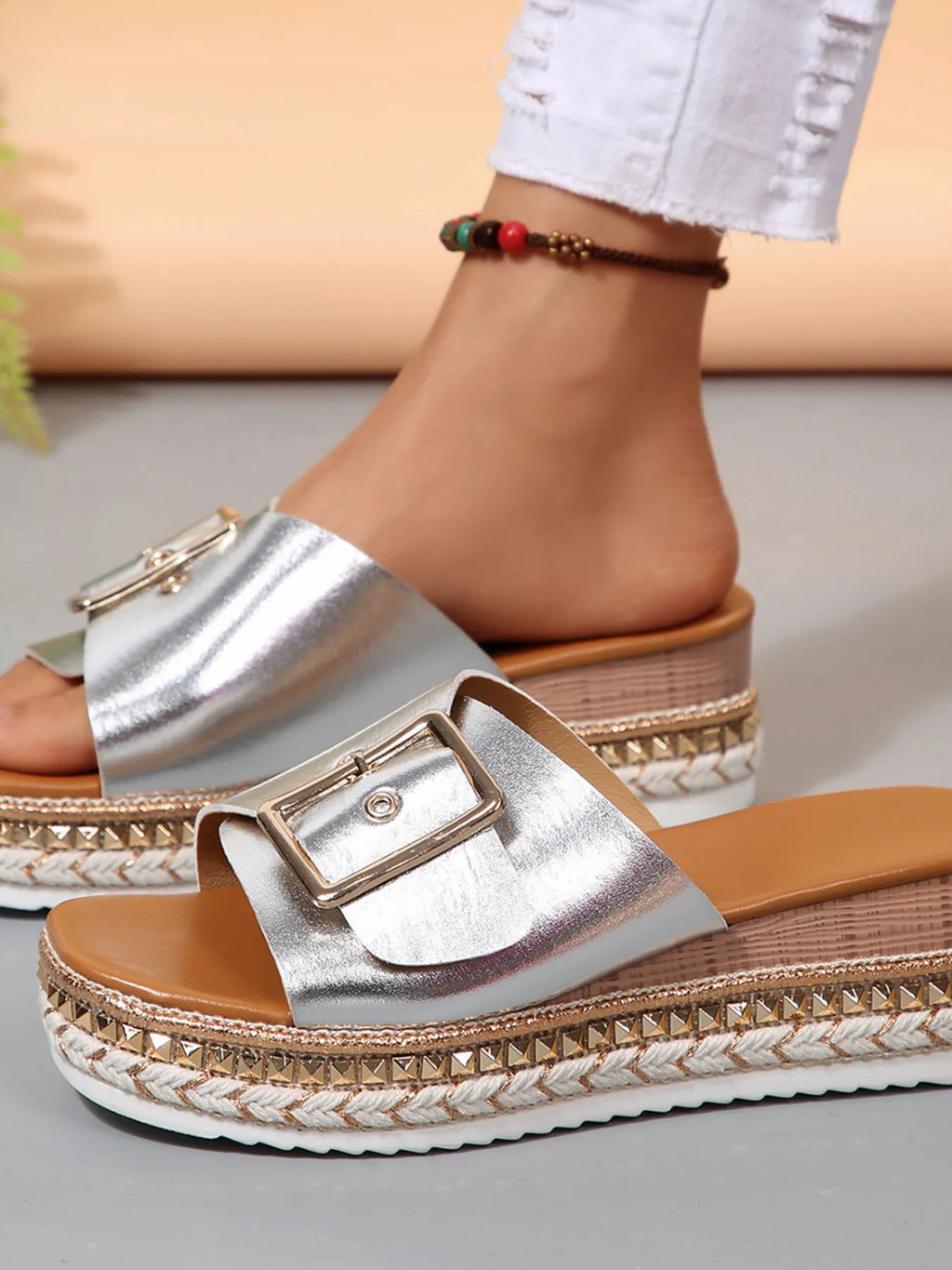 Buckle Espadrille Platform Sandals