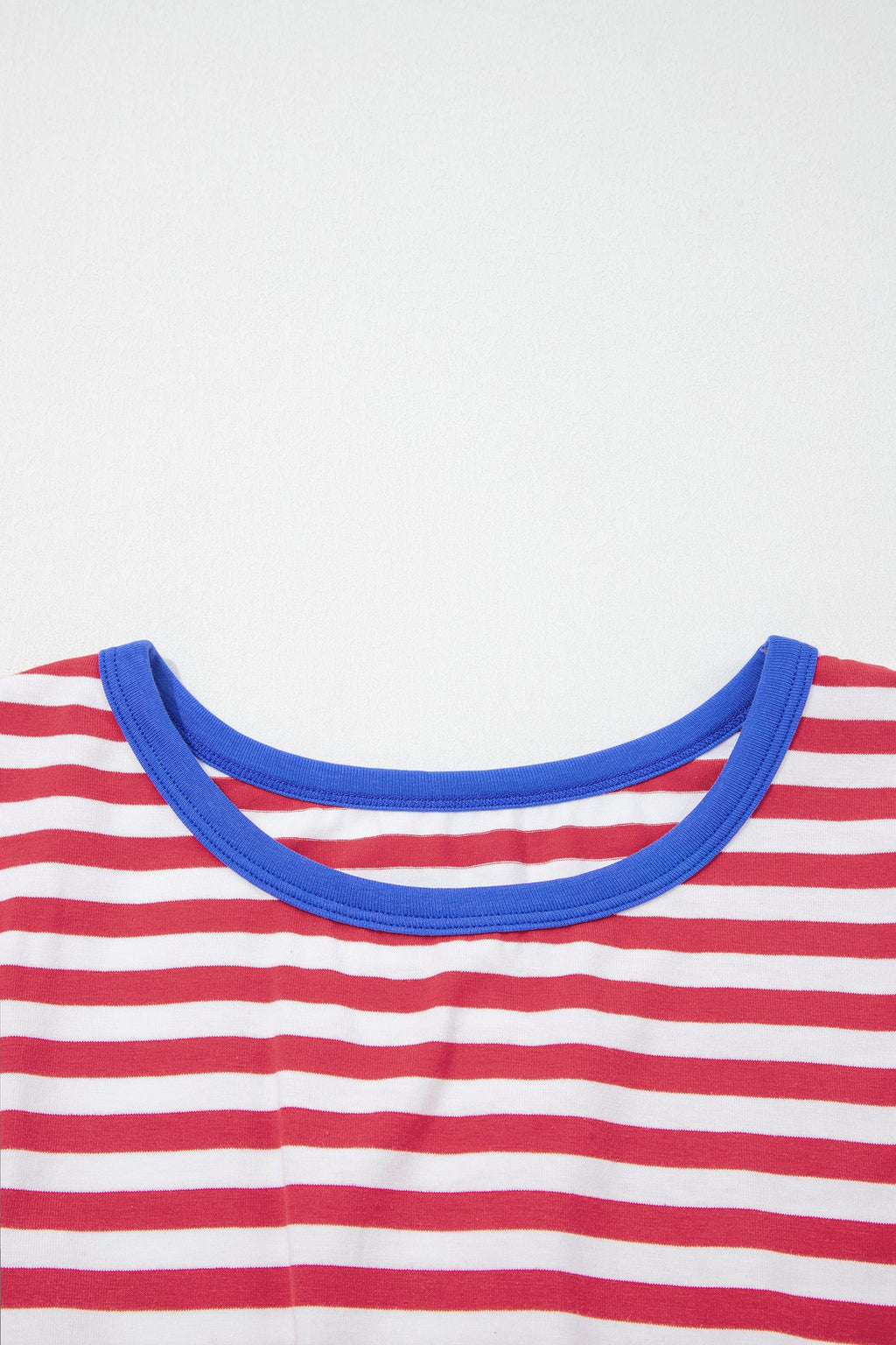 Red Nautical Tie Contrast Trim Round Neck T Shirt Mini Dress