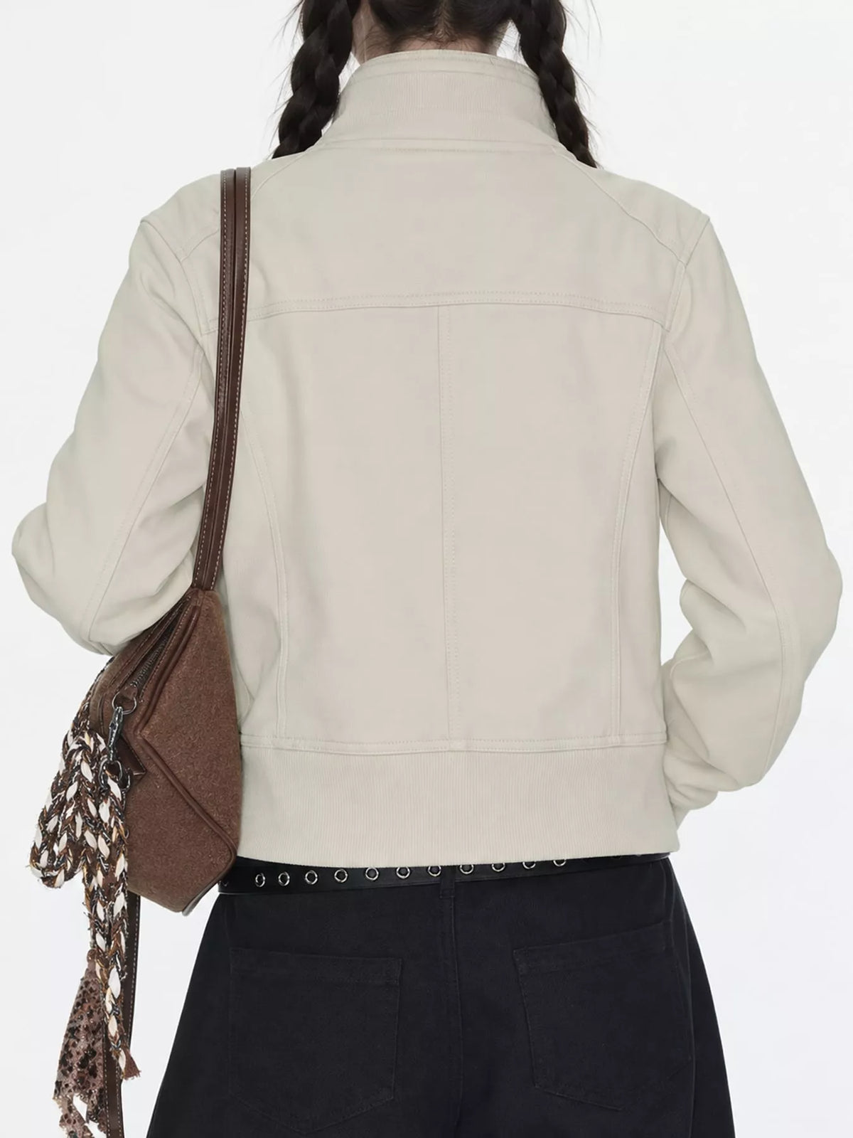 High-Neck Button-Up Jacket