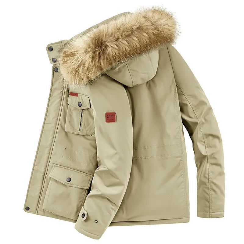 Men's Plus Size Fur Hooded Warm Winter Coat