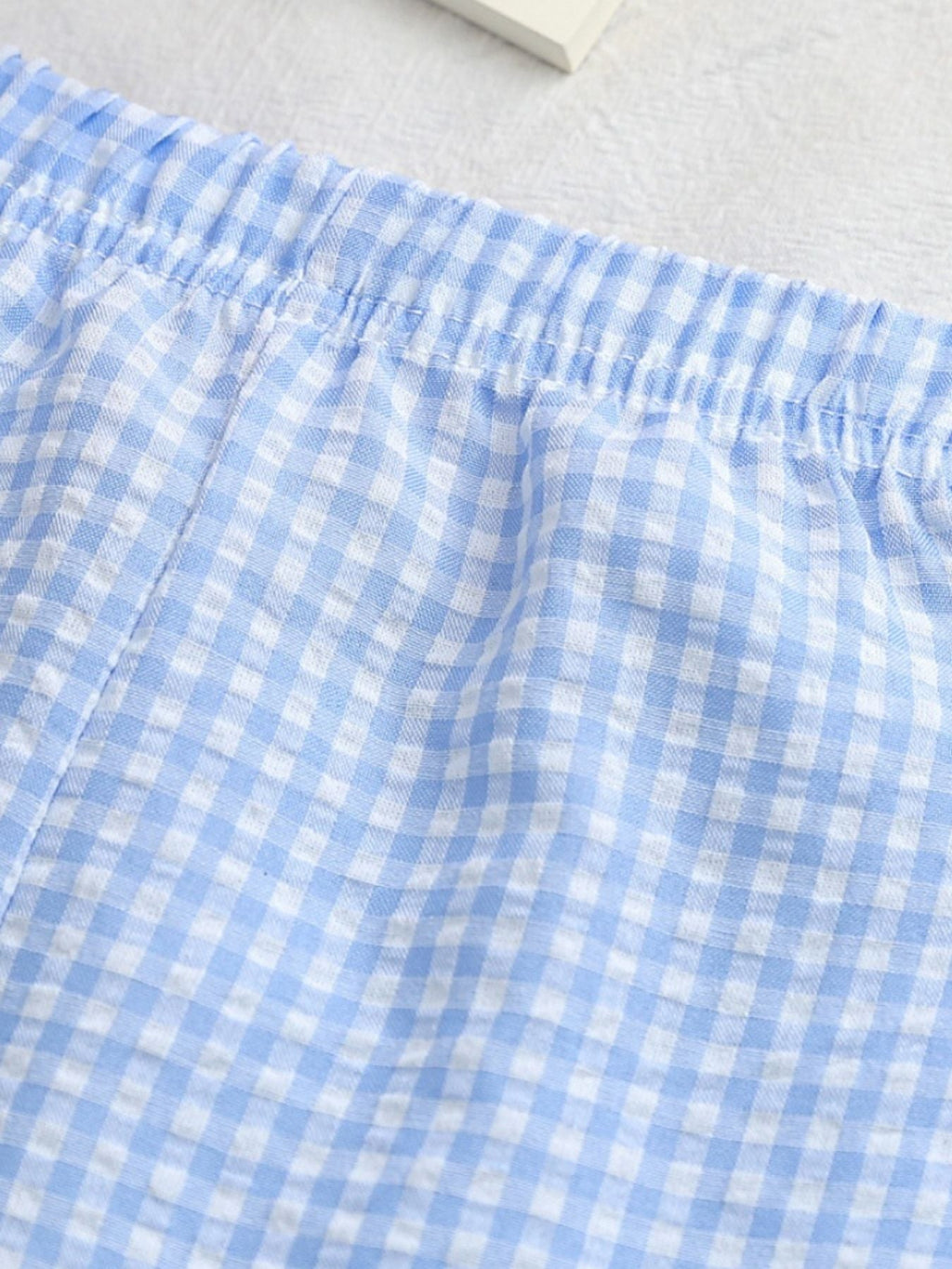 Children's Carrot Embroidered Gingham Top and Pants Set
