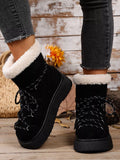 Round Toe Lace Up Platform Boots