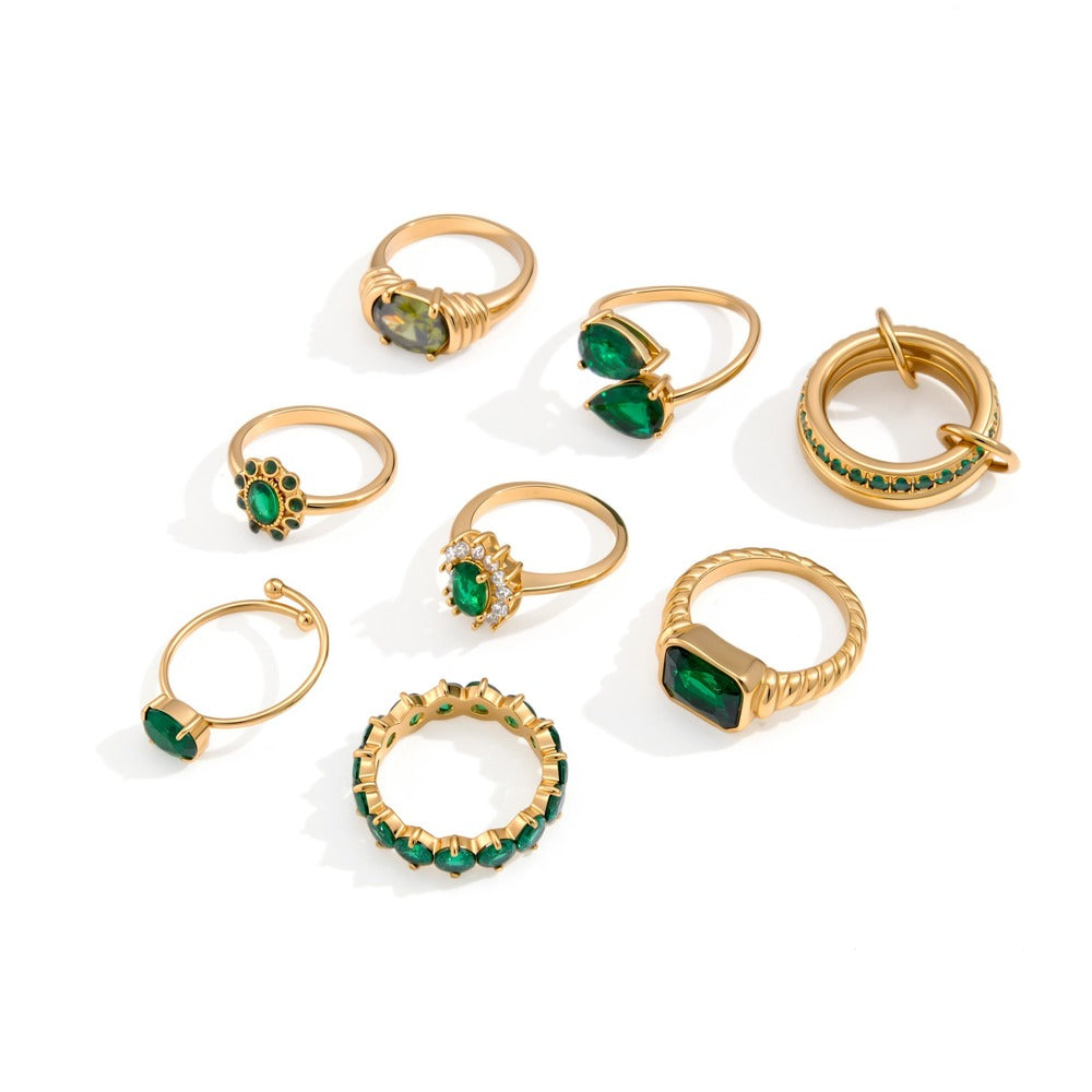 Green Zircon Ring Collection