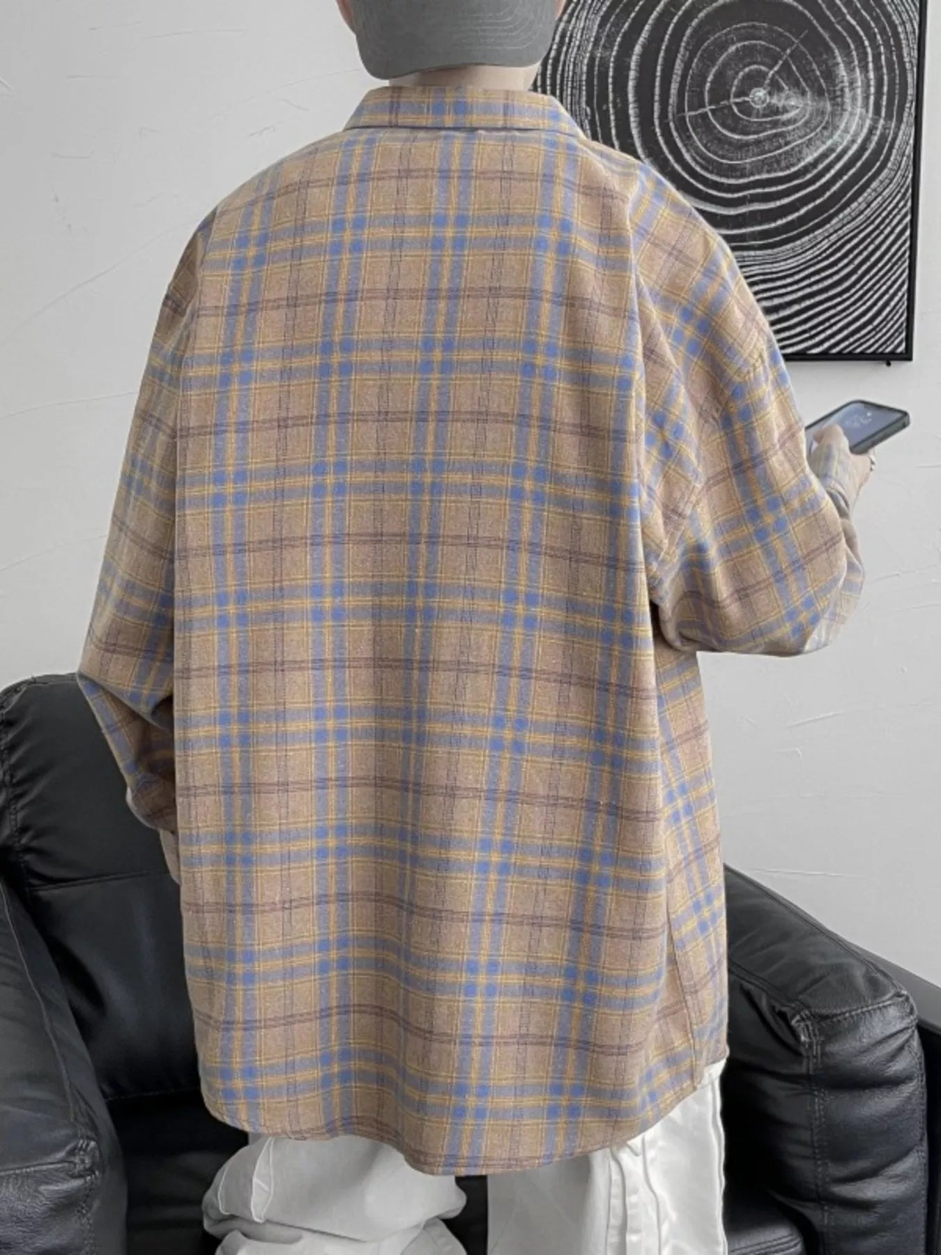 Men's Plus Size Plaid Button Up Shirt
