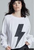 Lightning Bolt Long Sleeve Burnout Sweatshirt