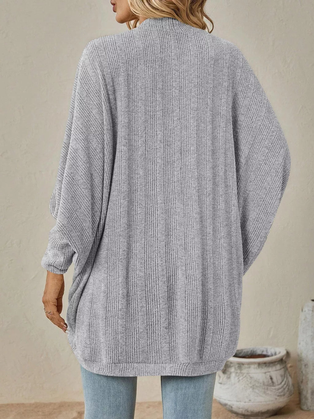 Casual Knit Open Front Cardigan
