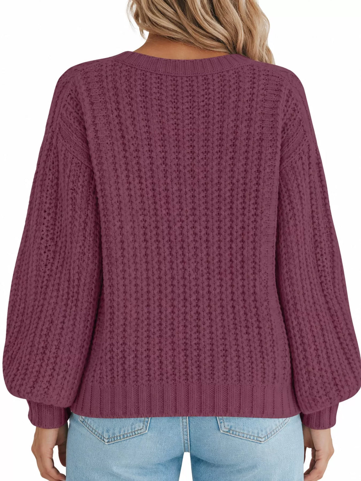 Full Size Chunky Knit Button-Down Cardigan Plus Size