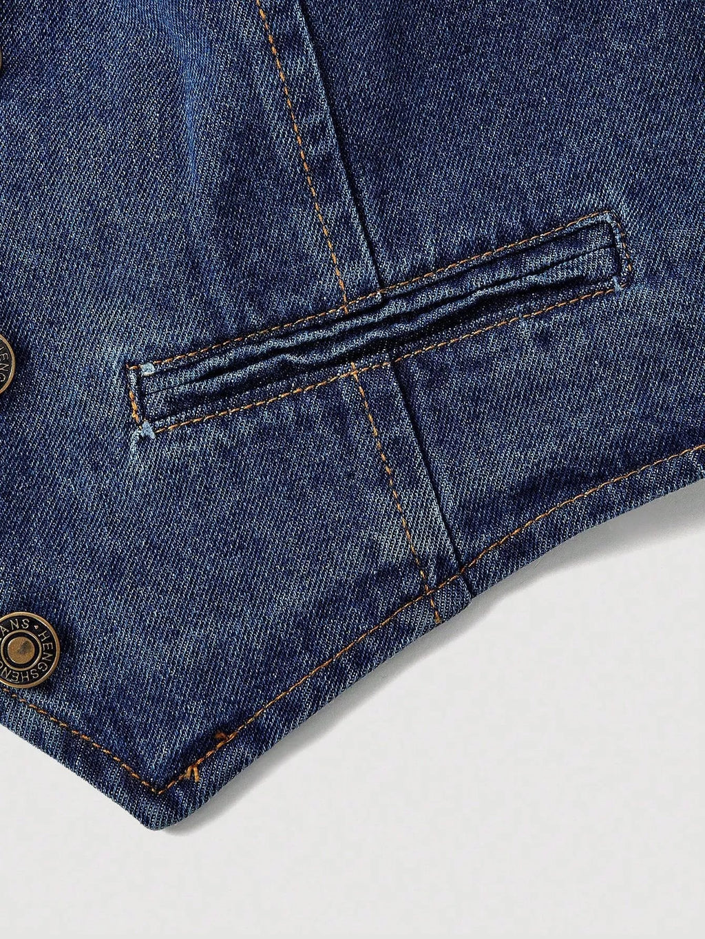 Halter Neck Denim Vest and Wide-Leg Jeans Set