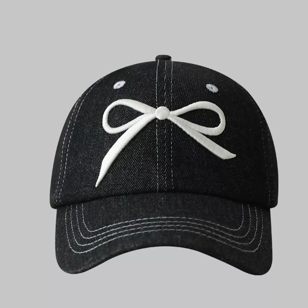 Bow Embroidered Baseball Cap