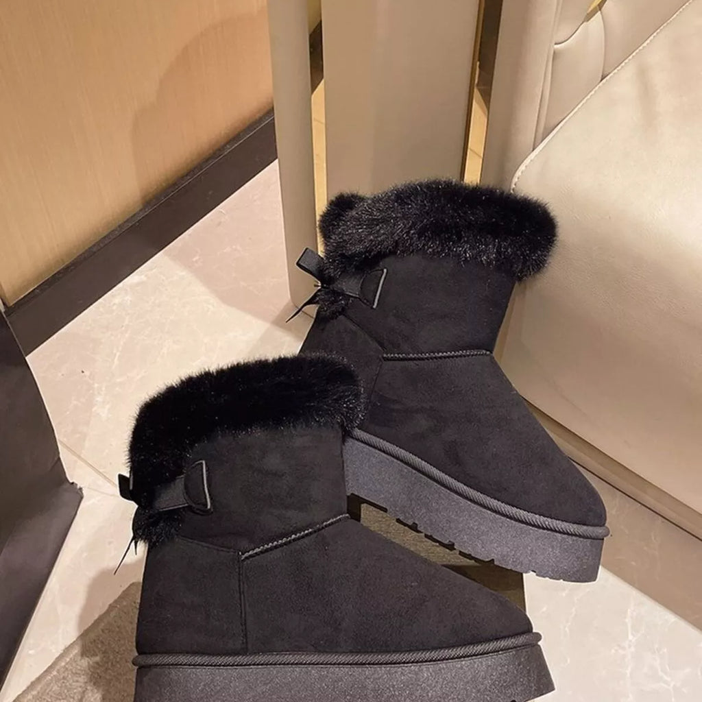 Round Toe Fuzzy Boots