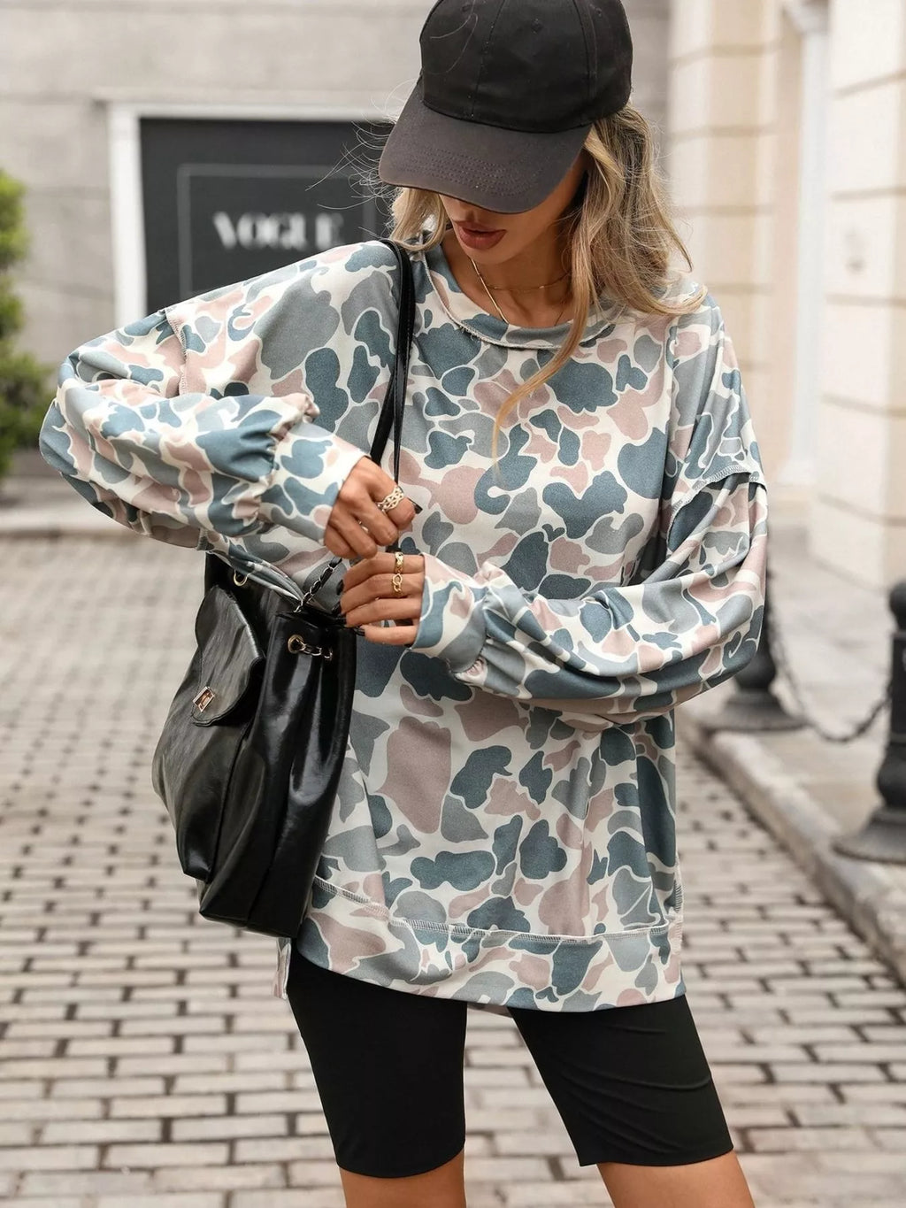 Printed Round Neck Sweatshirt