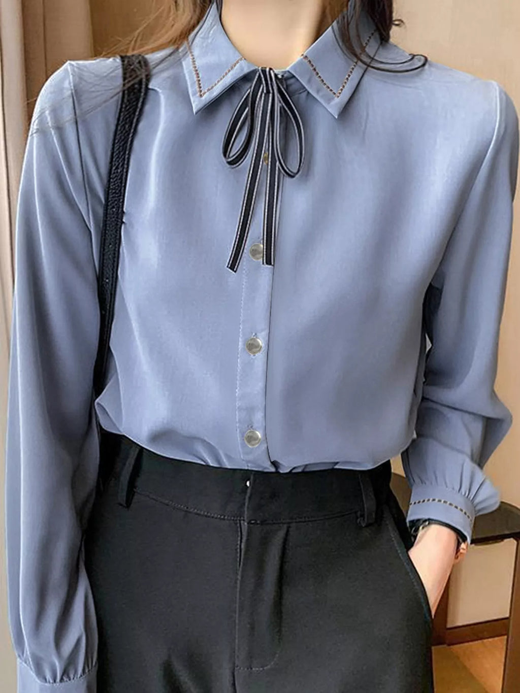 Bow Tie Long-Sleeve Shirt
