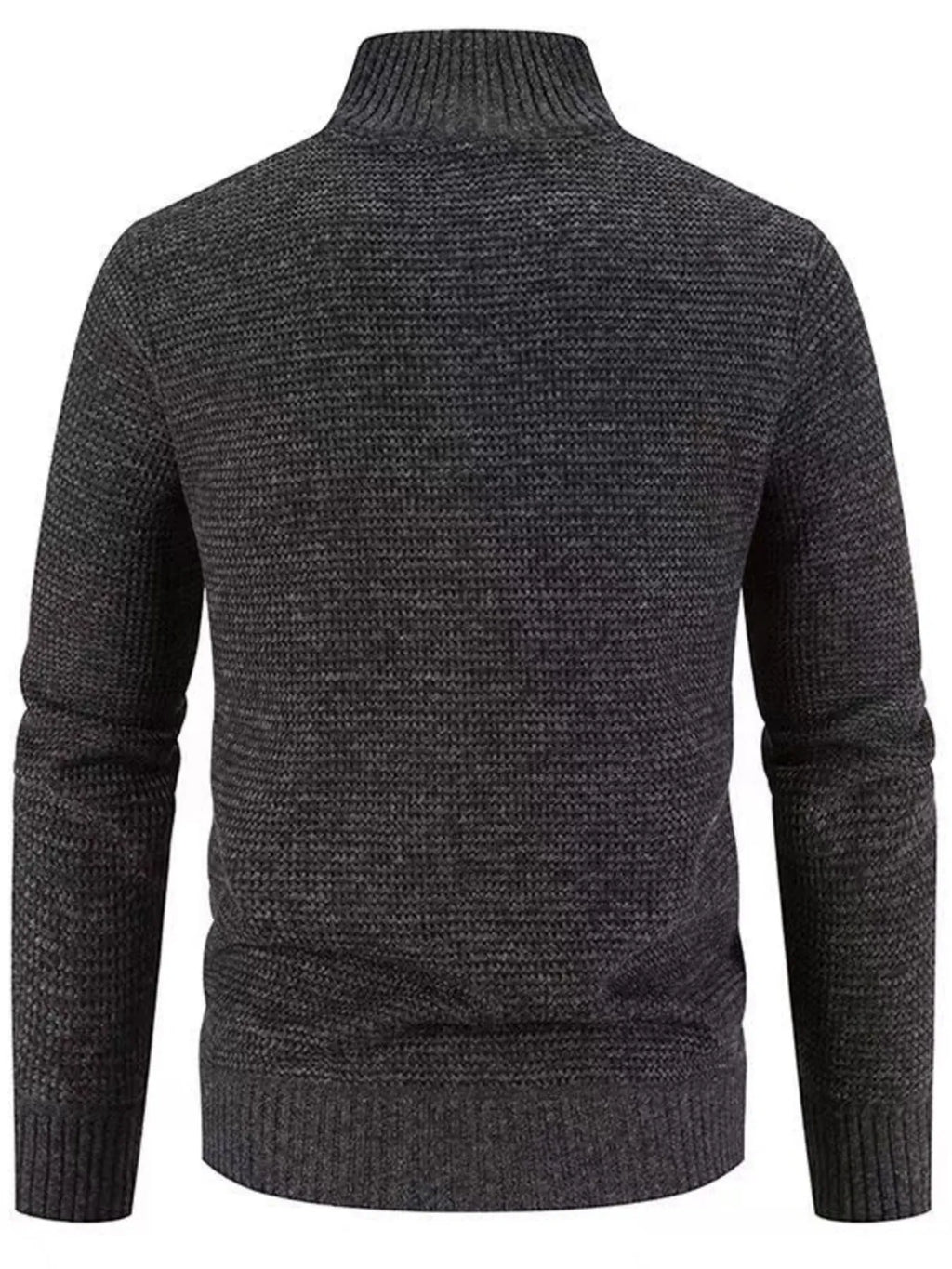 Men's Plus Size Ribbed Hem Zip Up Cardigan