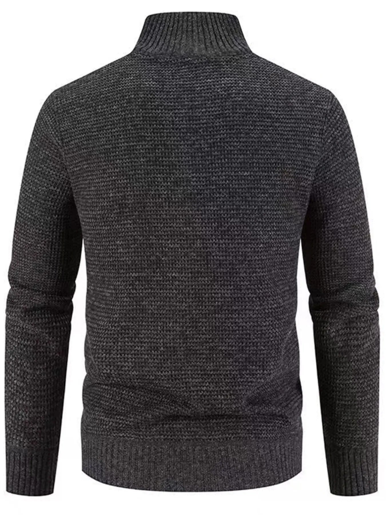 Men's Plus Size Ribbed Hem Zip Up Cardigan