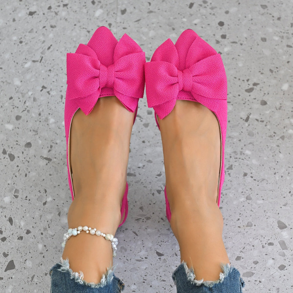 Bow Point Toe Slingback Sandals