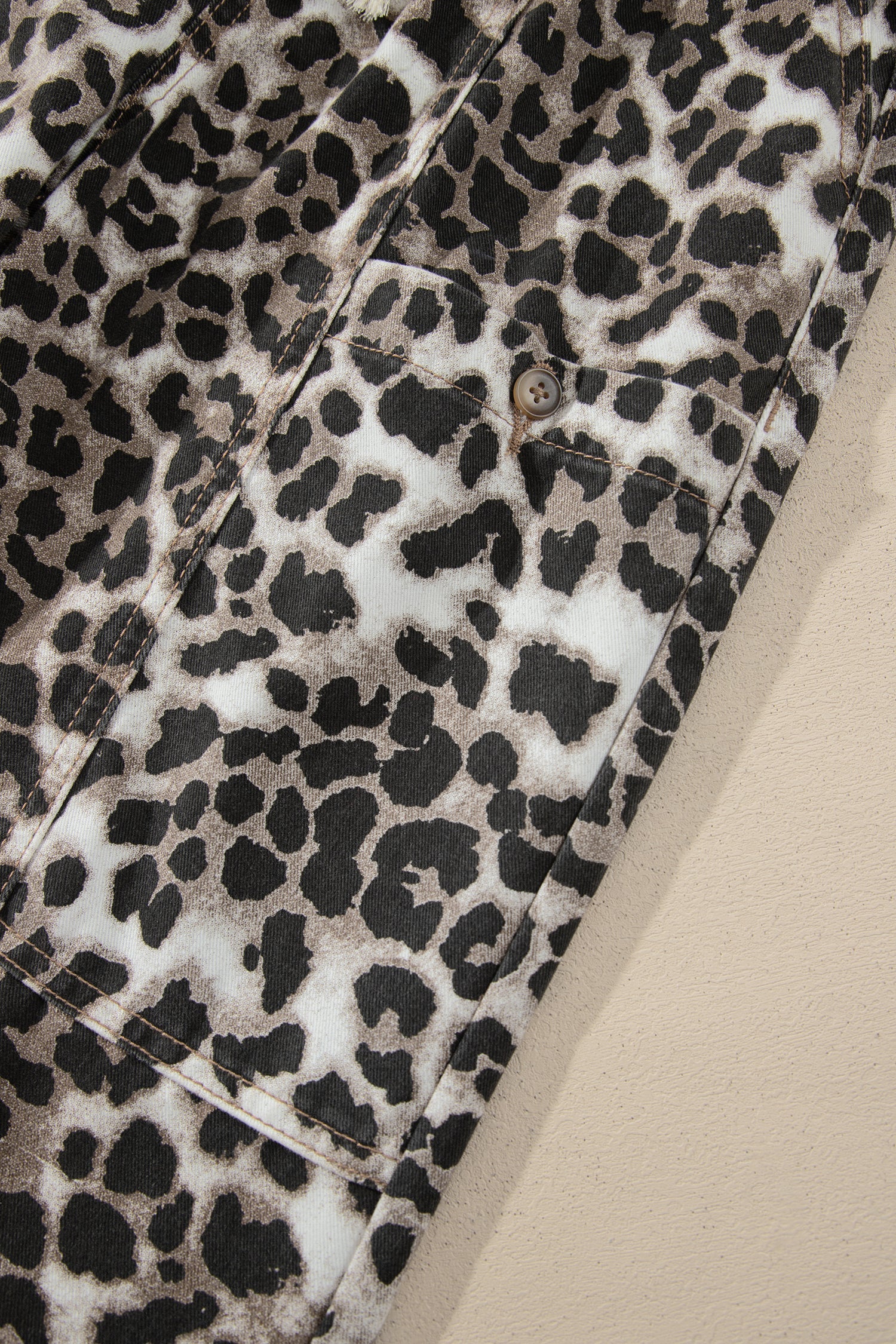 Black Leopard Print Drawstring Jogger Jeans