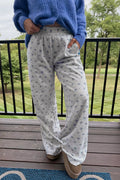 Floral Print Elastic Waist Pants