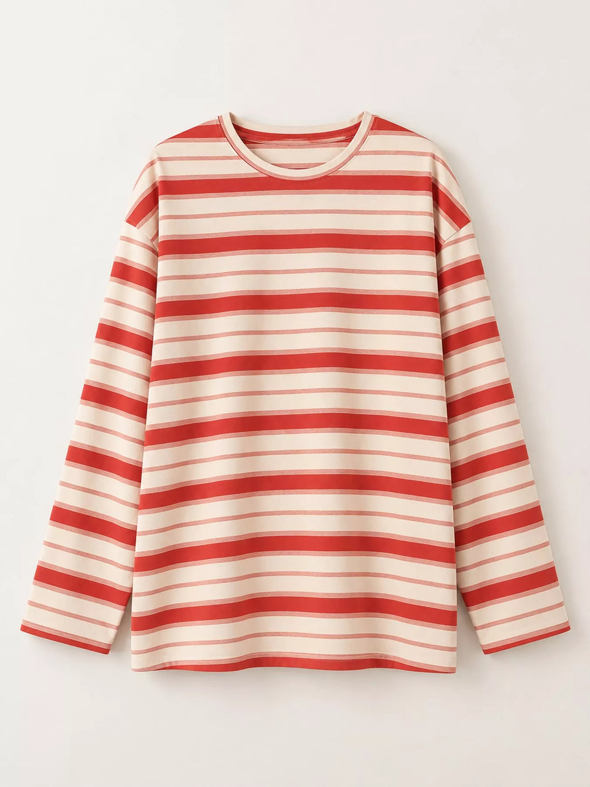 Oversized Striped Crew Neck T-Shirt