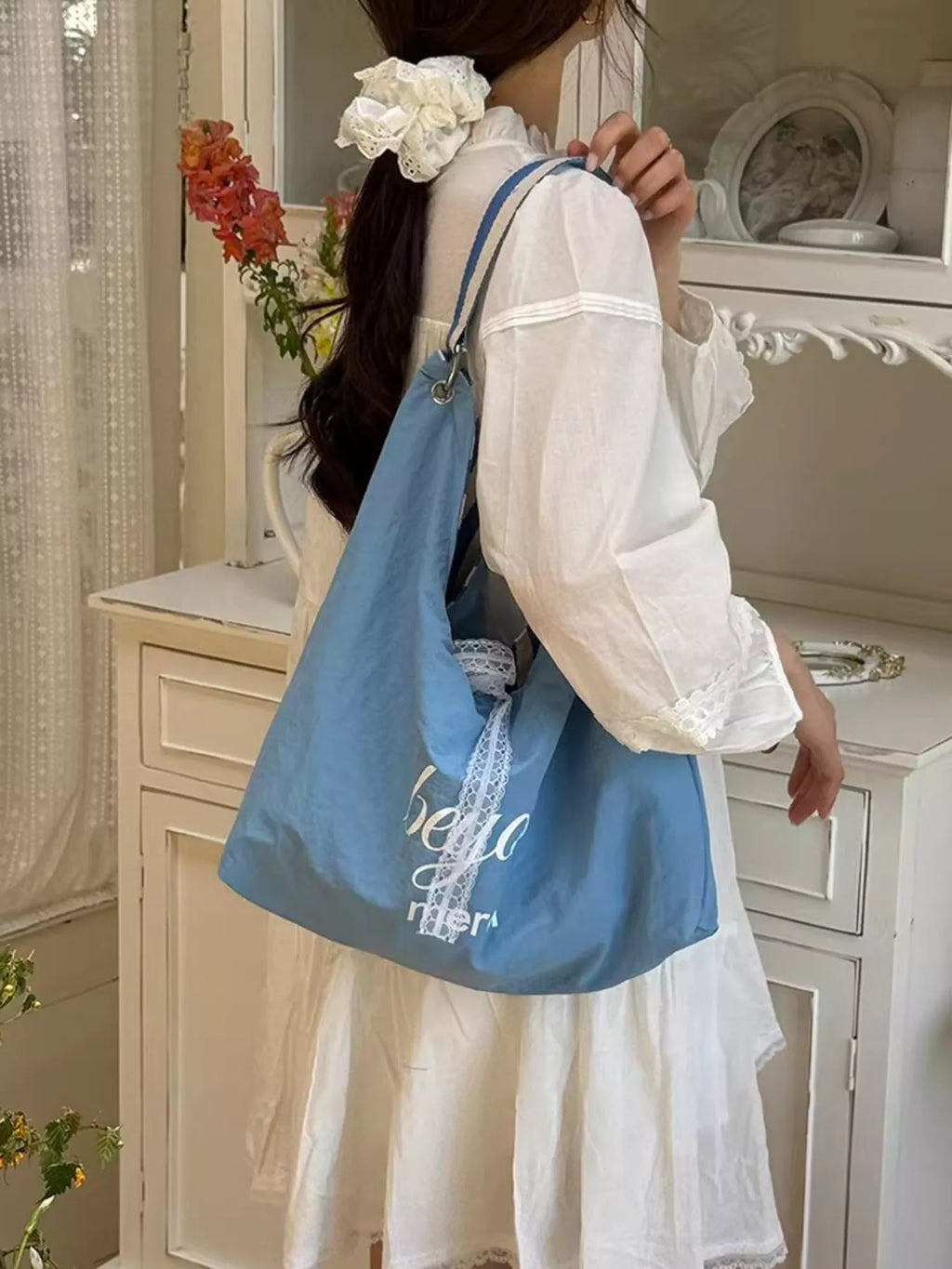 Striped Canvas Tote Bag