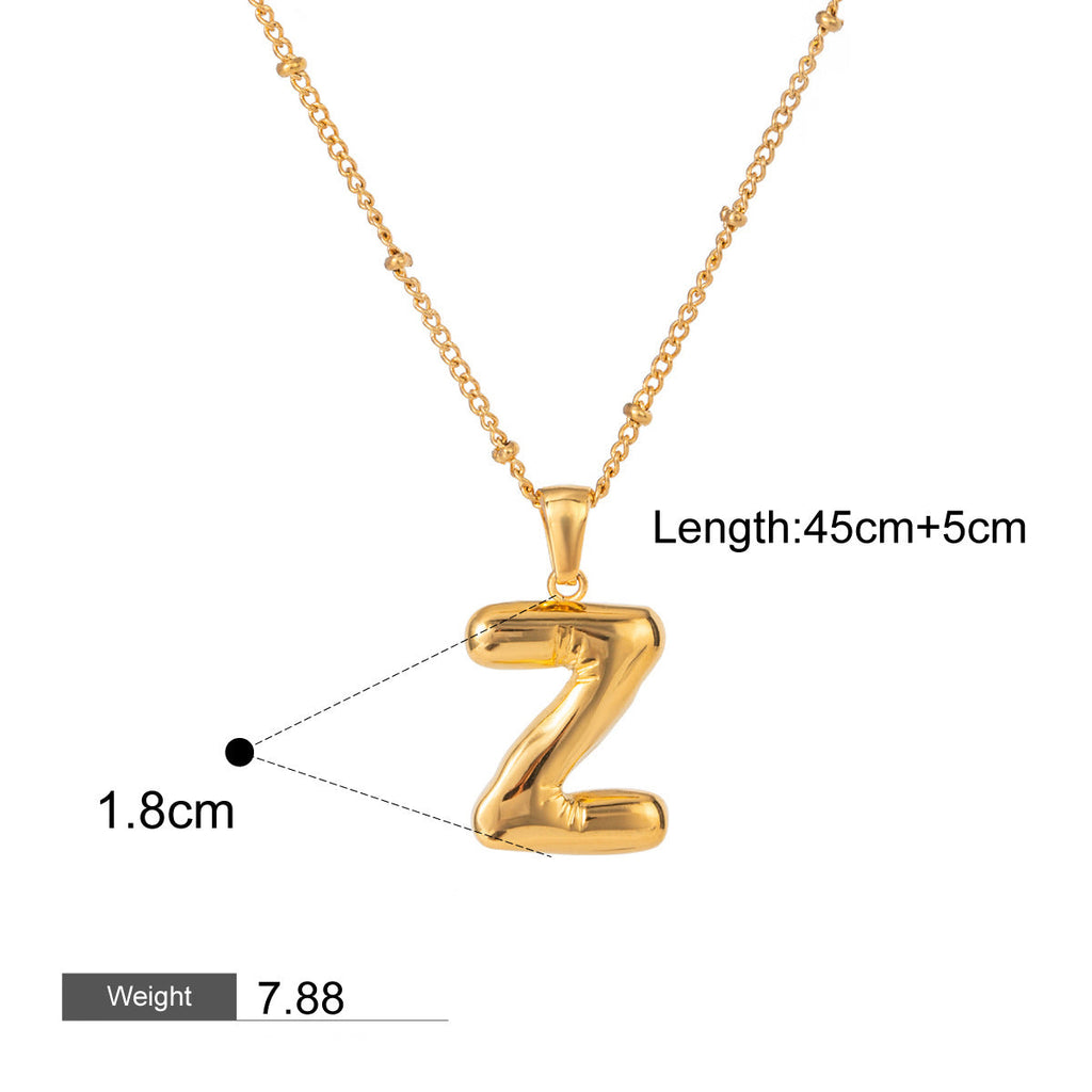 18K gold birthstone with 26 letters design light luxury noble necklace