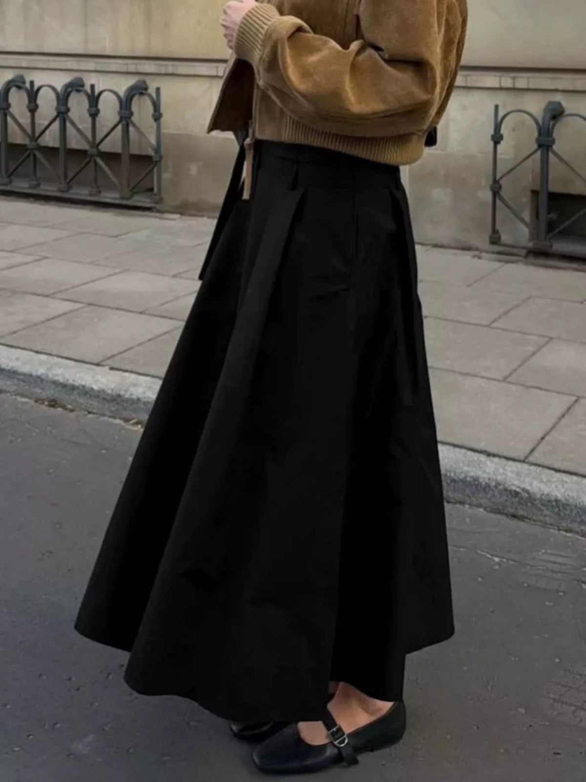 High-Waisted A-Line Skirt