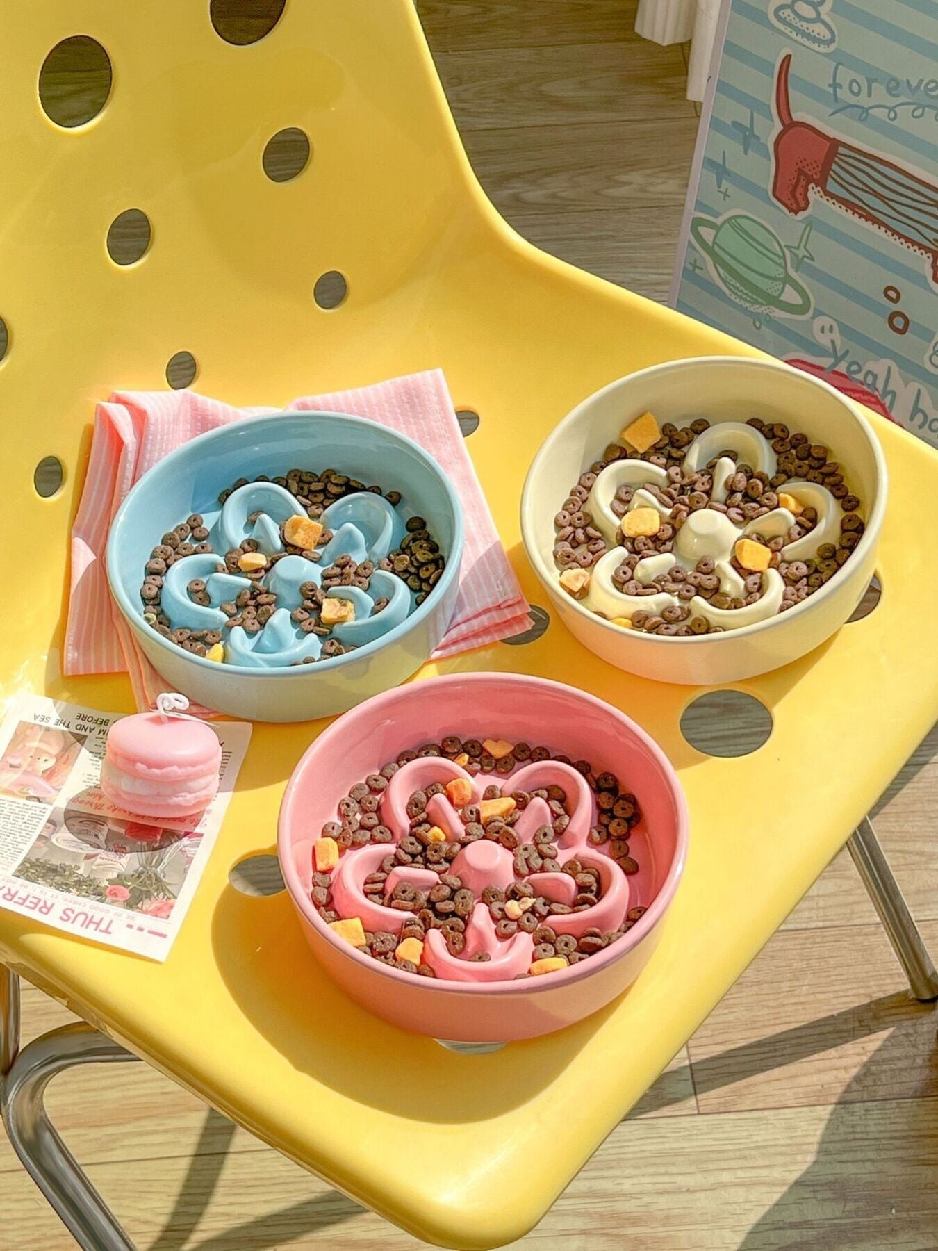 Flower-Shaped Slow Feeder Pet Bowl