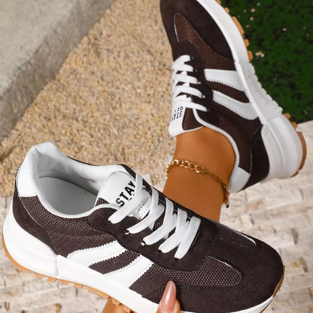 Round Toe Lace Up Sneakers