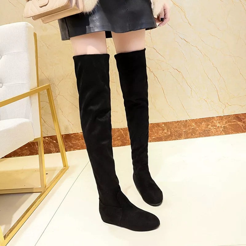 Round Toe Block Heels Boots
