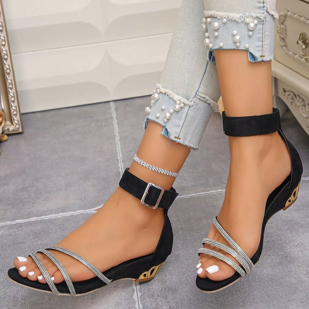 Elegant Open Toe Ankle Strap Sandals