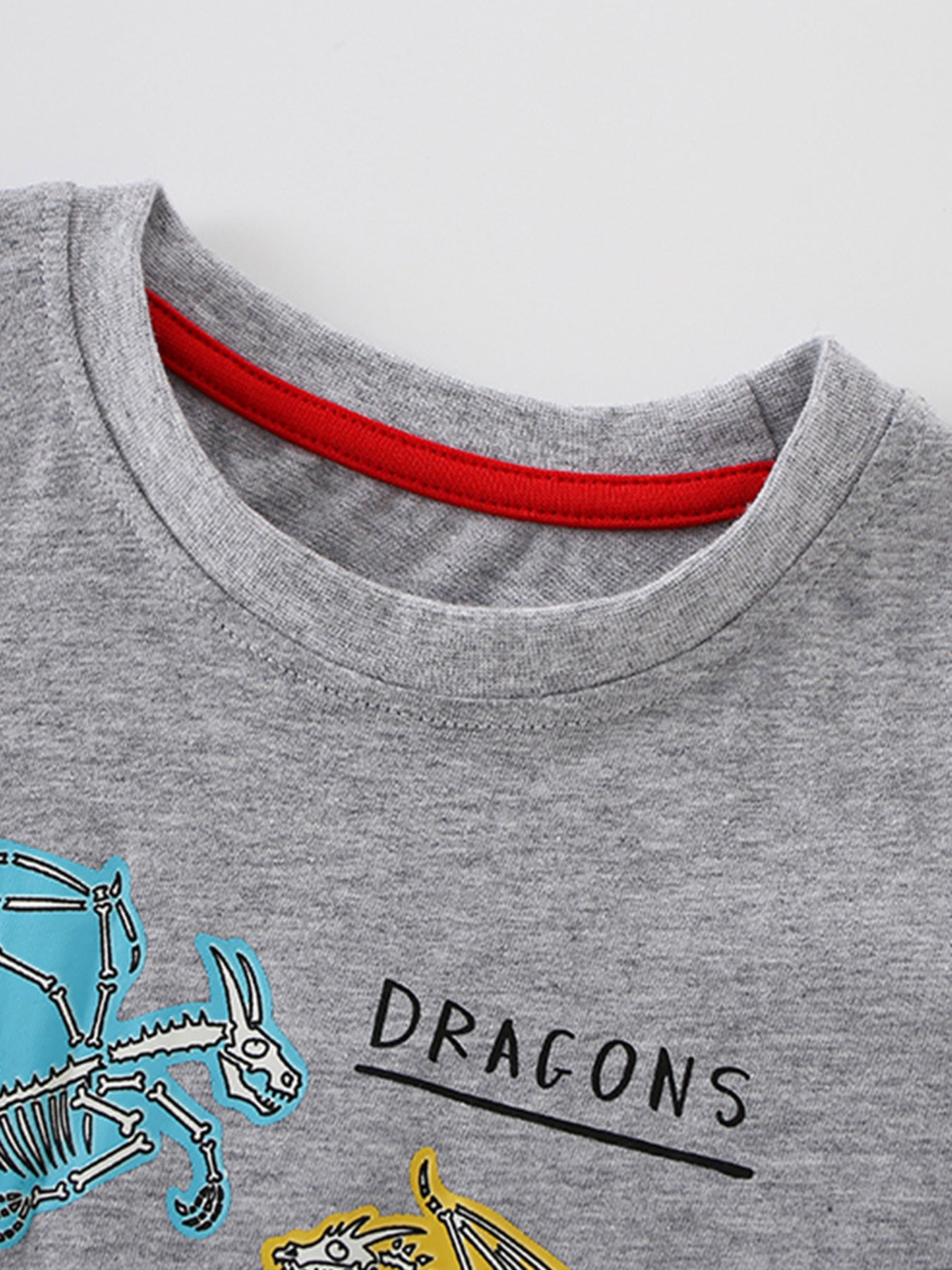 Children's Dinosaur Print Crew Neck Short Sleeve T-Shirt