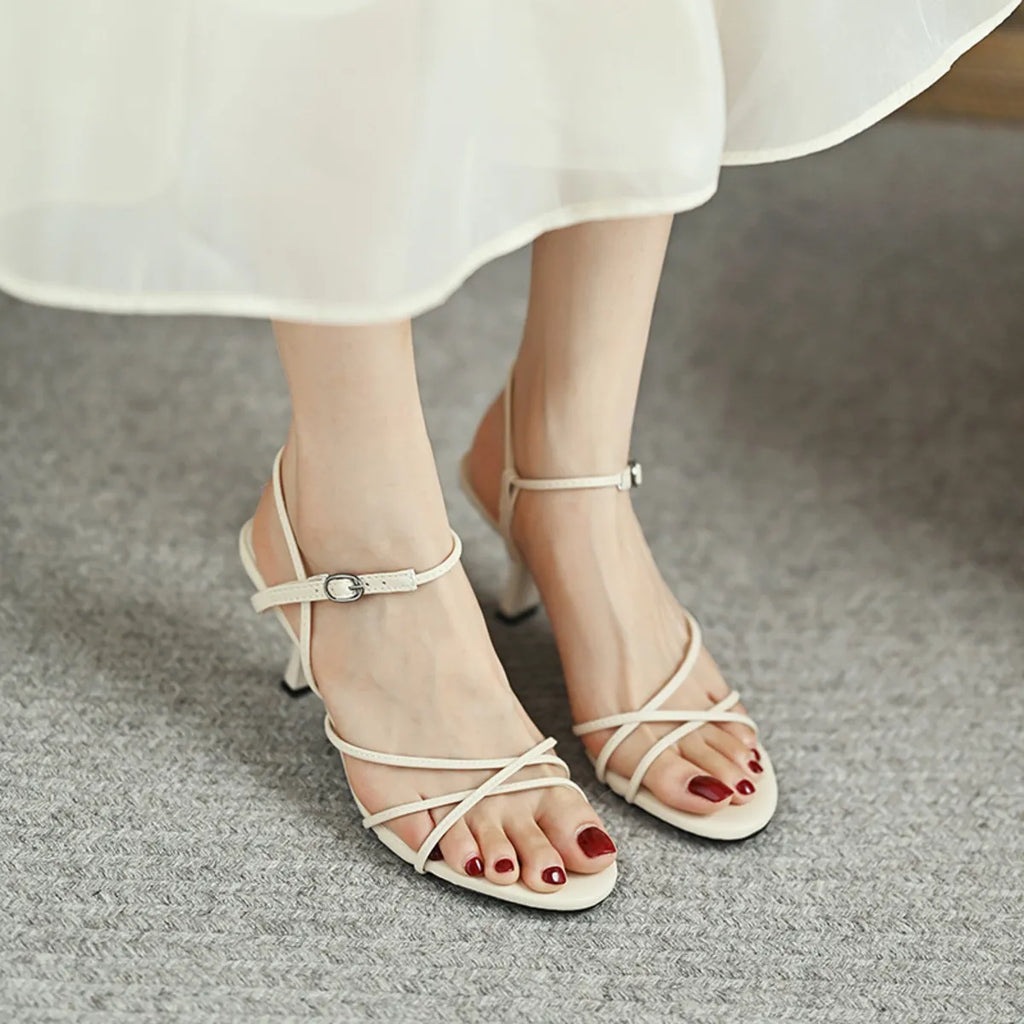 Strappy Ankle Buckle Sandals
