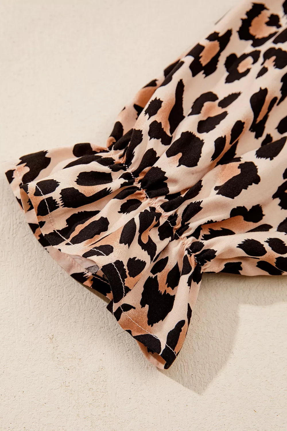 Leopard Print Tie-Neck Blouse
