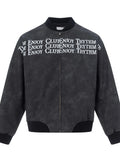 Men's Zip Up Letter Graphic Bomber Jacket