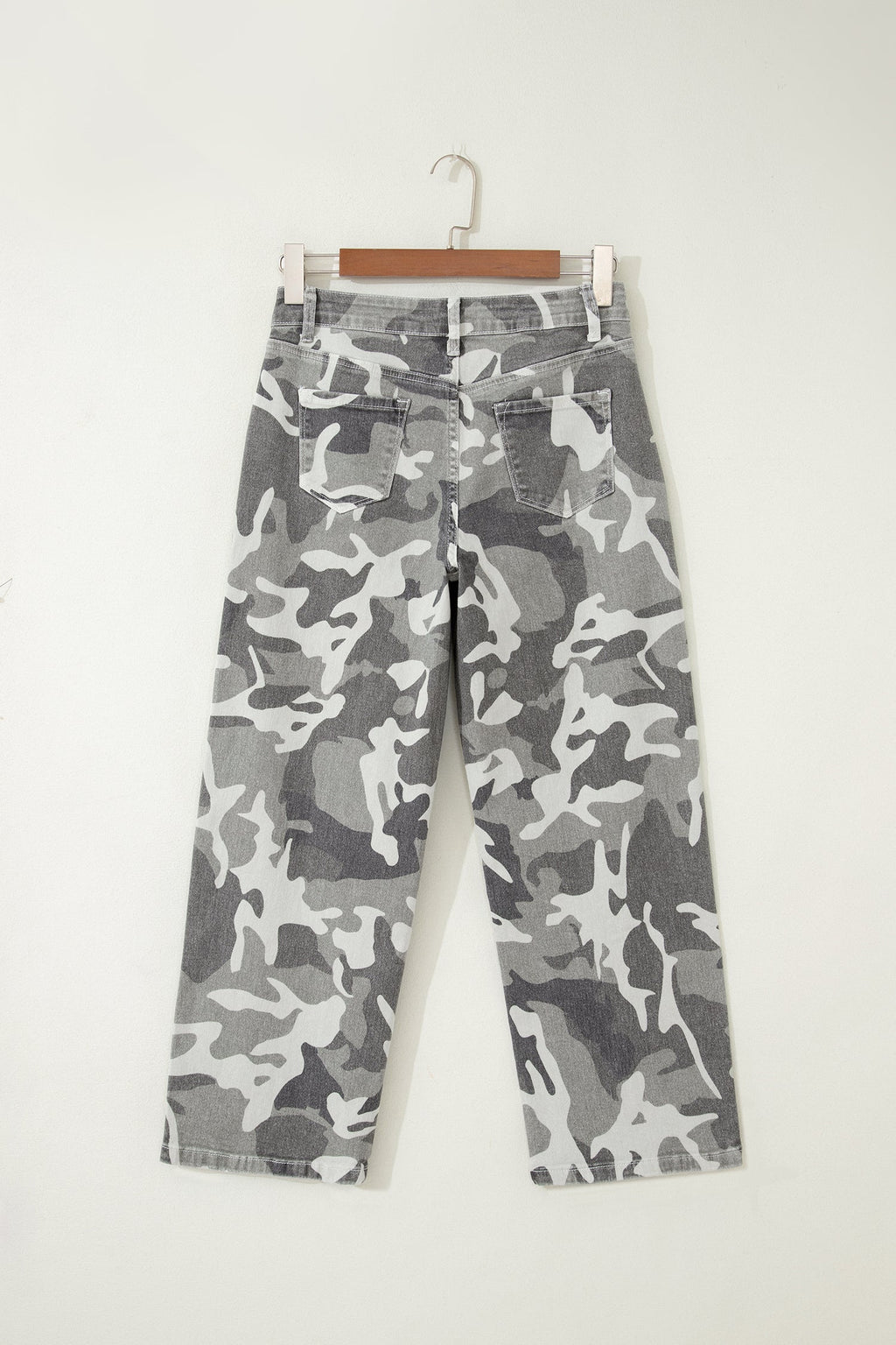 Green Camo Pattern Cotton Denim Shift Jeans