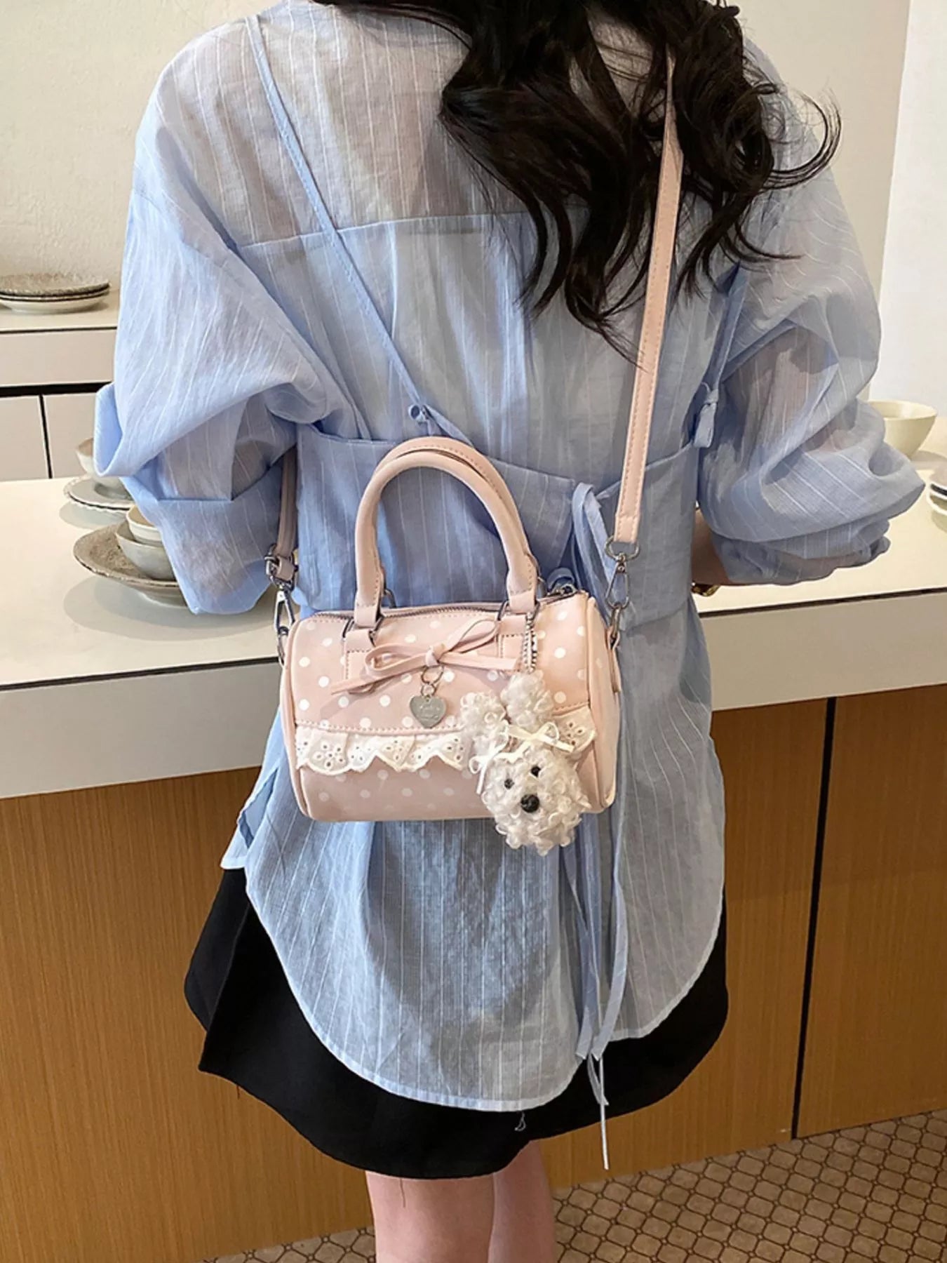 Polka Dot Bow Crossbody Bag