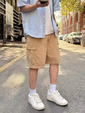 Men's Plus Size Casual Cargo Shorts with Pockets