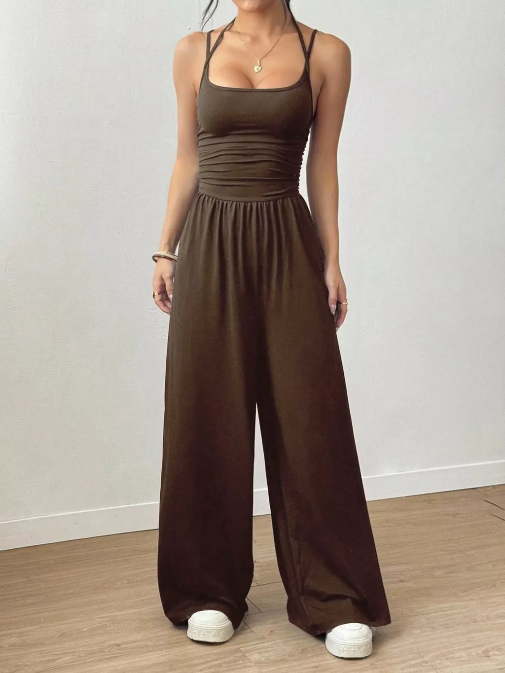 Spaghetti Strap Wide-Leg Jumpsuit