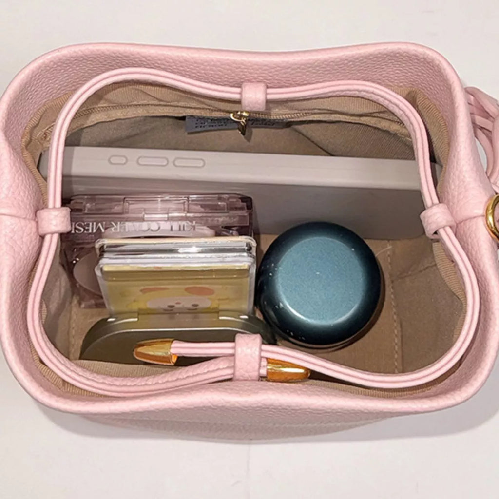 PU Leather Bucket Crossbody Bag