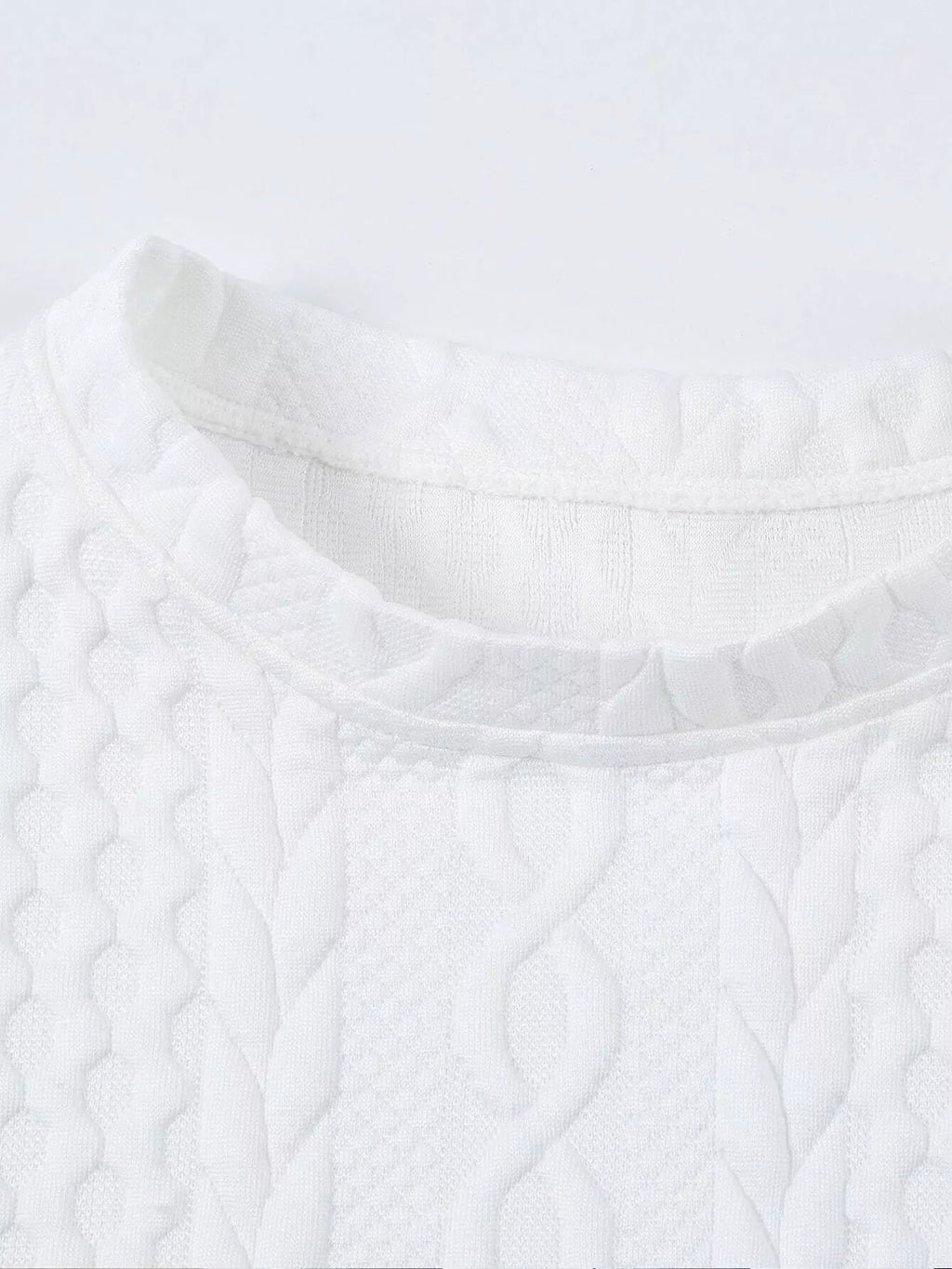 Textured Knit Crewneck Sweatshirt