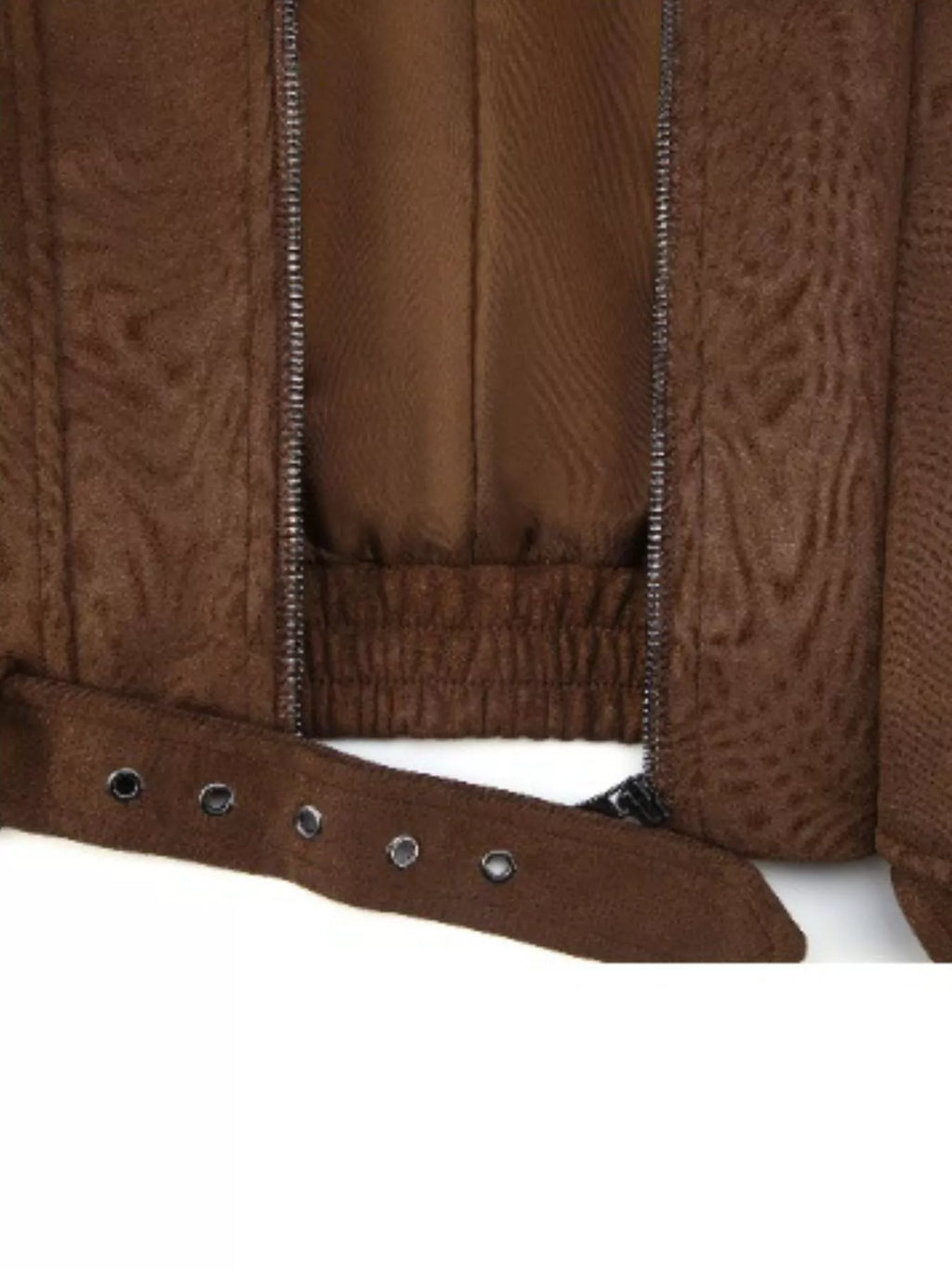 Asymmetrical Zipper Moto Jacket with Belt Detail