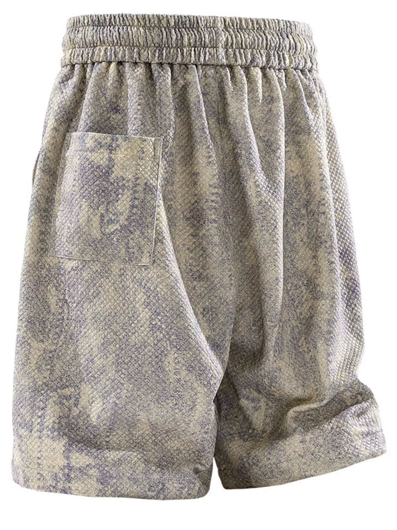 Men's Plus Size Snake Print Drawstring Shorts