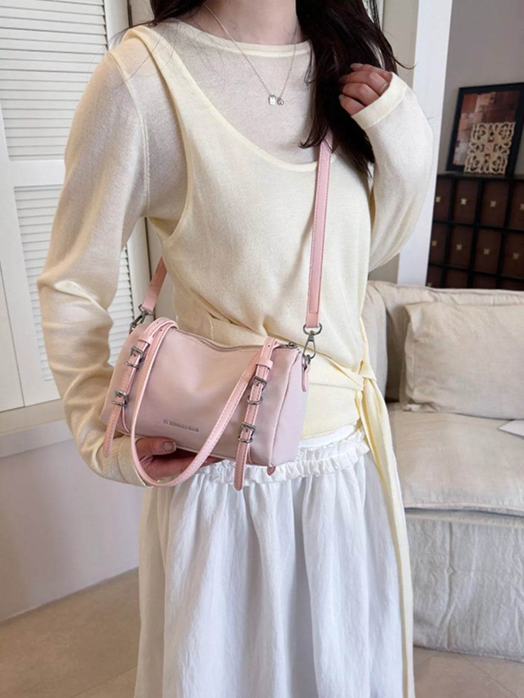 Buckle Detail Shoulder Bag