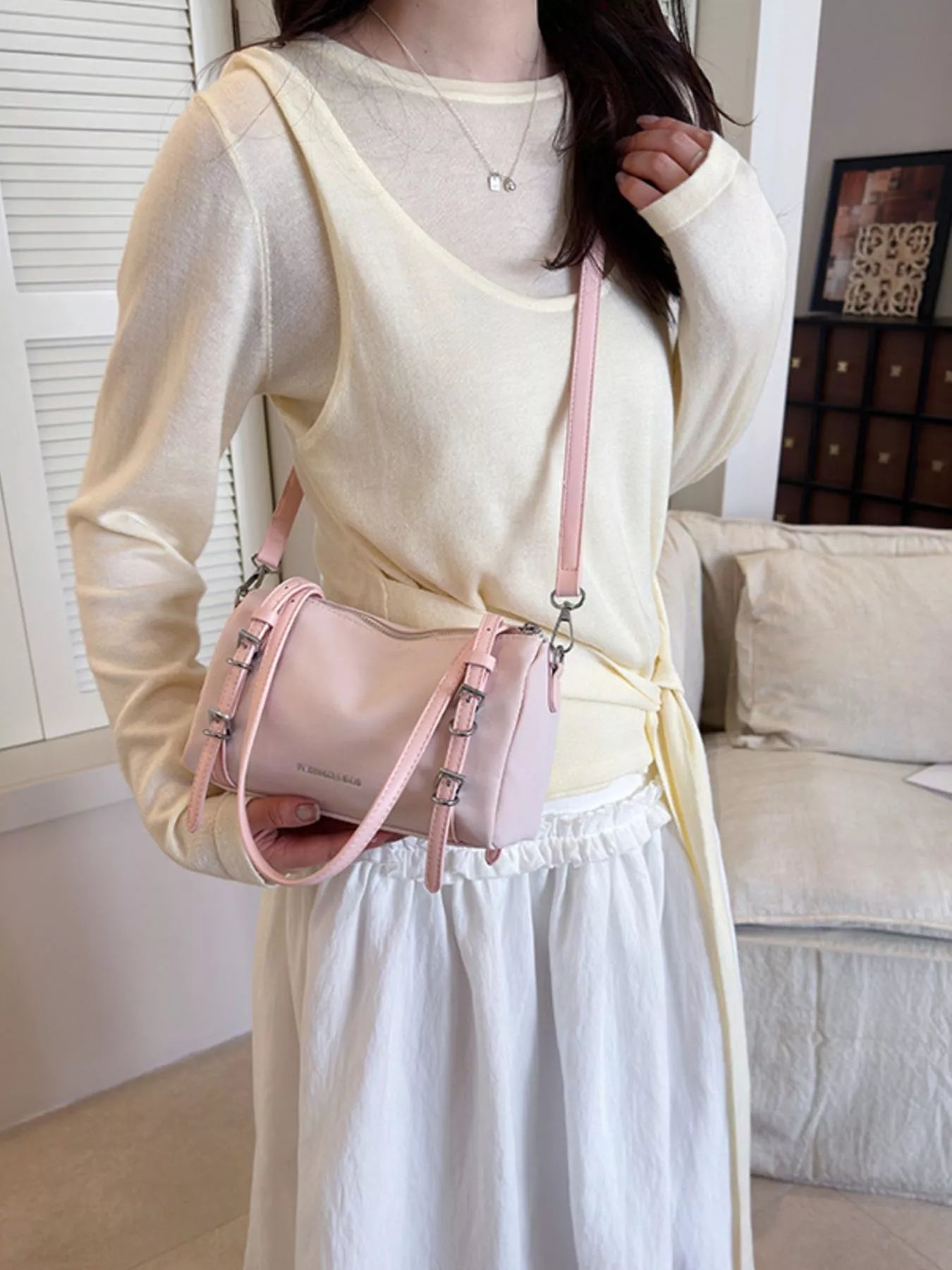 Buckle Detail Shoulder Bag
