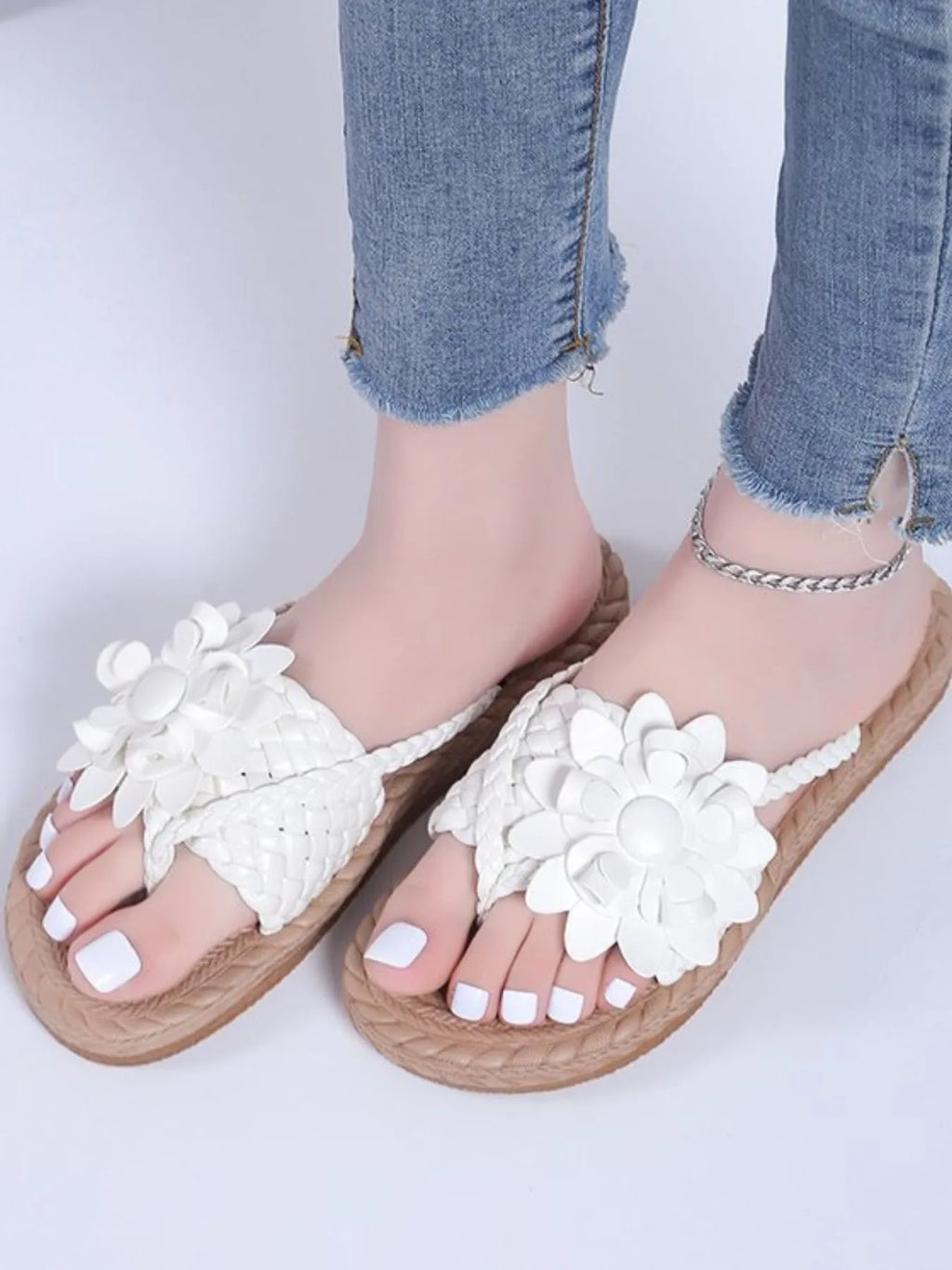 Floral Embellished Comfort Slide Sandals