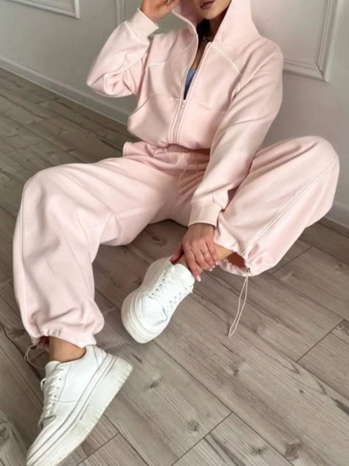 Fleece Zip-Up Hoodie and Joggers Set