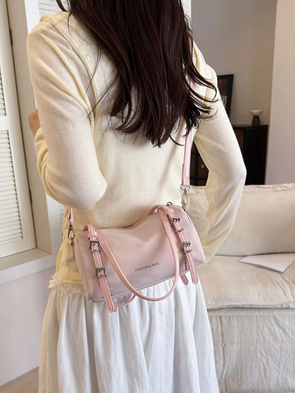 Buckle Detail Shoulder Bag