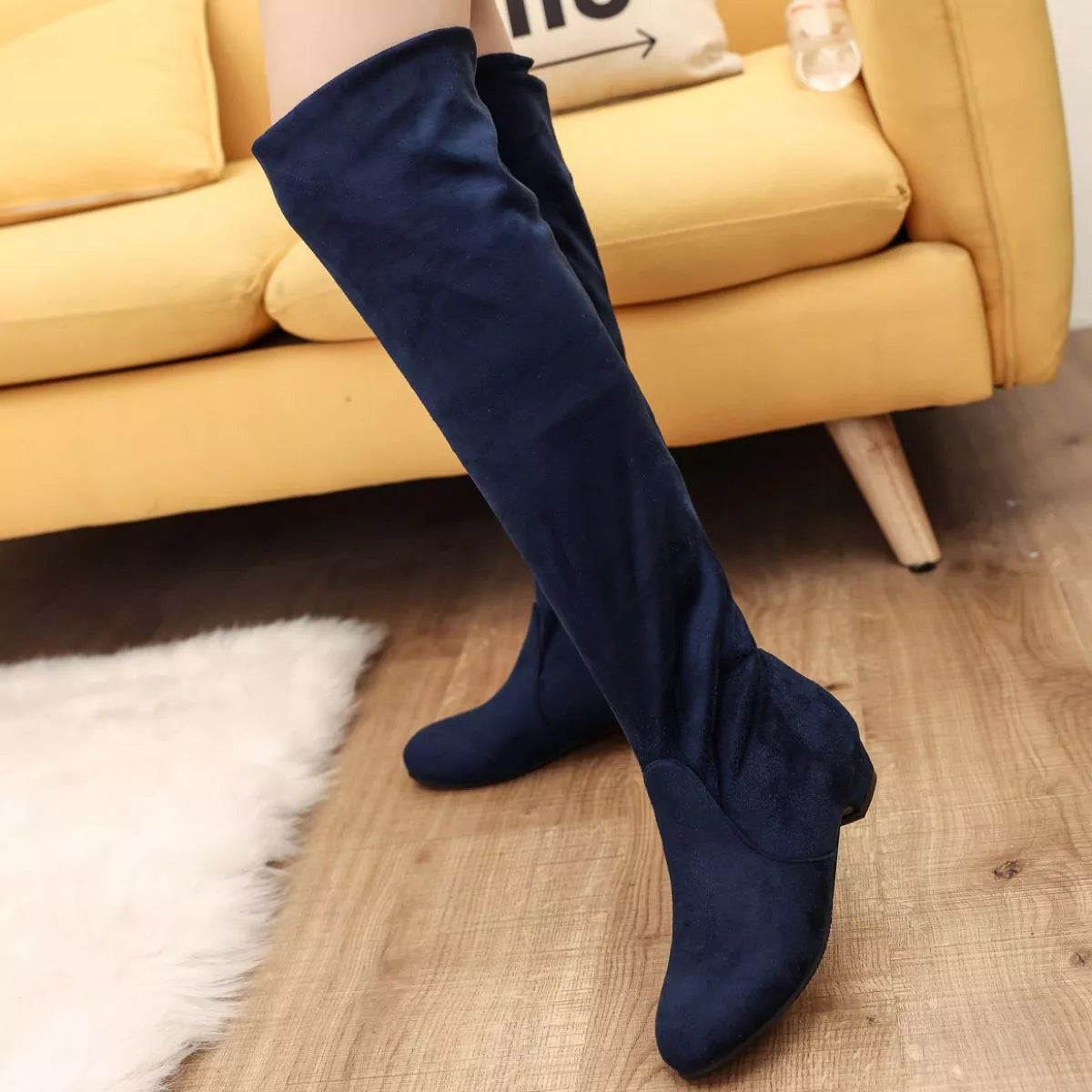 Round Toe Block Heels Boots