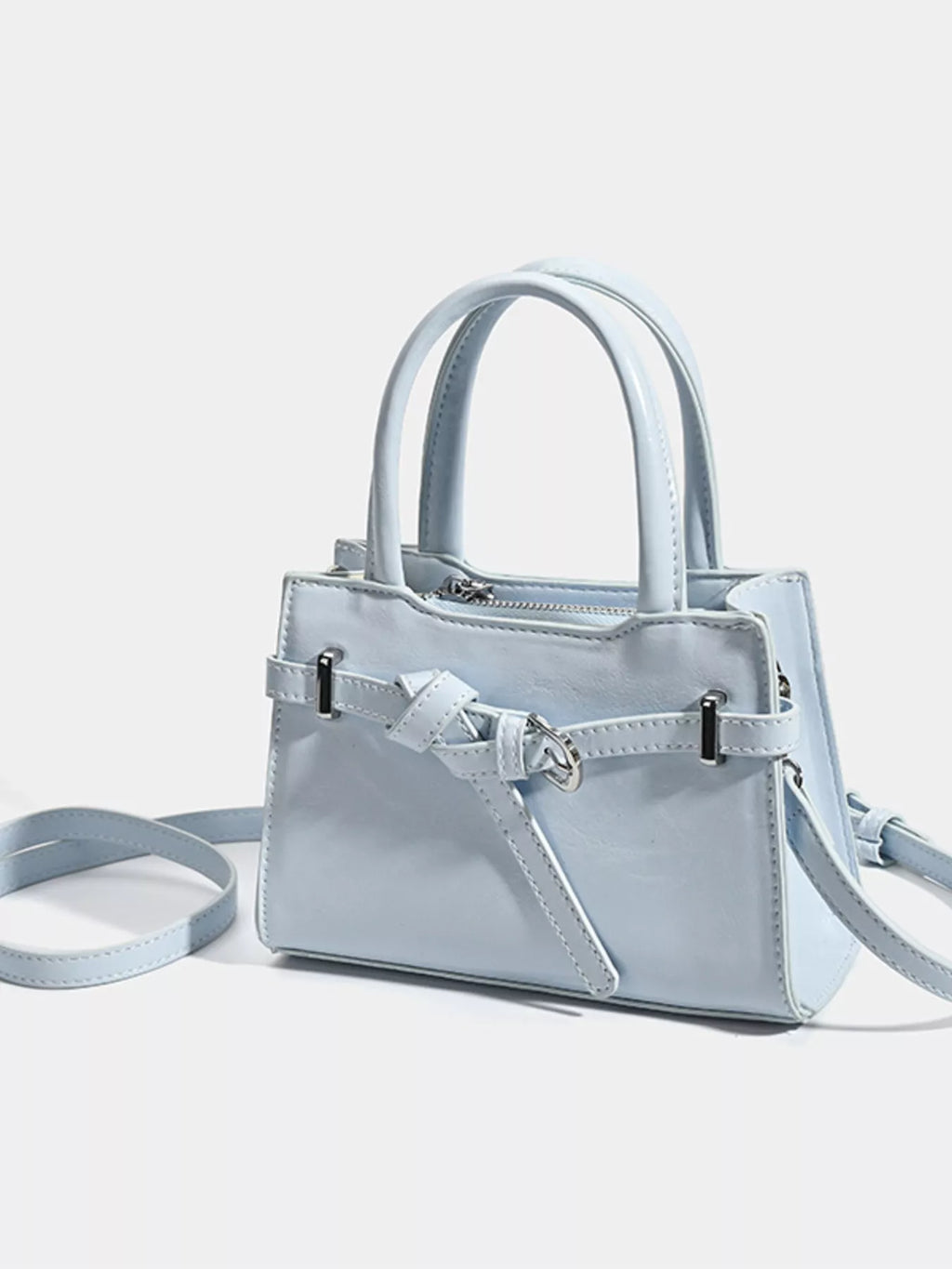 Buckle Decor Top Handle Handbag